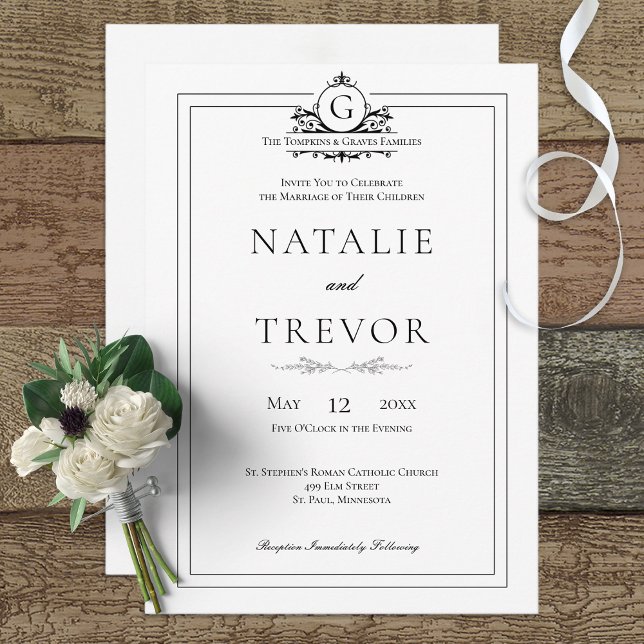 Classic White Wedding Invitation (Creator Uploaded)