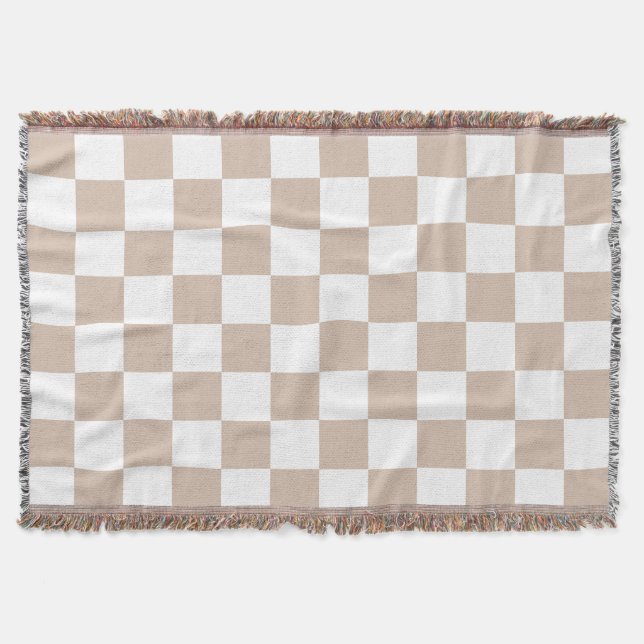 Classic White with Soft cashmere Square Style Throw Blanket (Front)