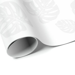 Classic White Wrapping Paper Tropical Leaf