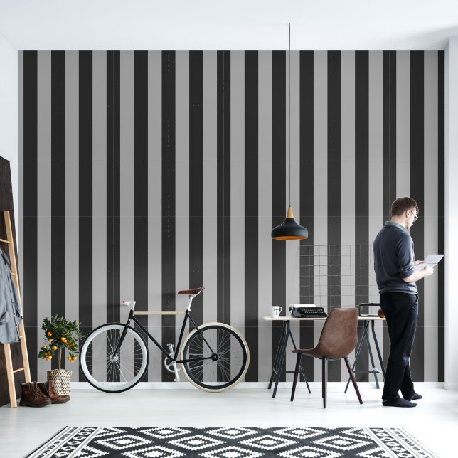 Classic Wide Cabana Vertical Stripe Pattern Wallpaper (Living Room)