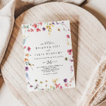 Classic Wild Colourful Floral Casual Wedding Invitation<br><div class="desc">This classic wild colourful floral casual wedding invitation is perfect for a tropical wedding. The design features pink,  purple,  yellow,  burgundy,  navy and blue hand-drawn wild flowers,  arranged in beautiful shapes.</div>