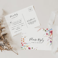 Classic Wild Colourful Floral Menu Choice RSVP