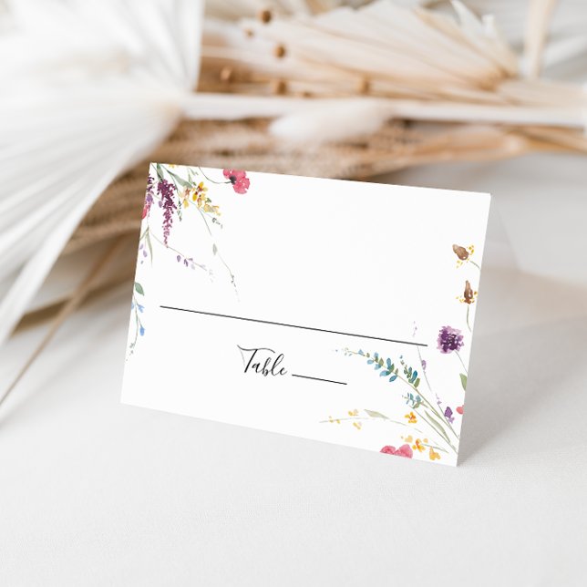 Classic Wild Colourful Floral Wedding  Place Card (Creator Uploaded)