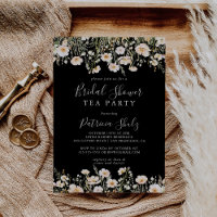 Classic Wildflower Black Bridal Shower Tea Party