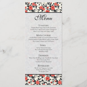 Classic Wildflower Rustic Rose Tropical Wedding Menu