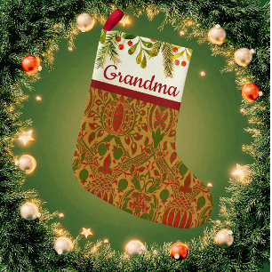 Classic William Morris Personalized Christmas Small Christmas Stocking