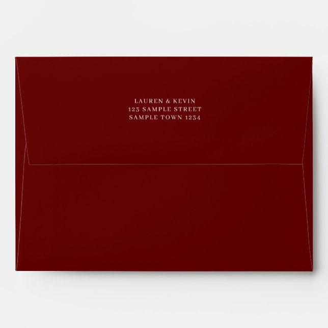 Classic Wine Colour 5x7 invitation envelope (Back (Top Flap))