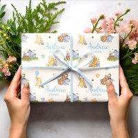 Classic Winnie the Pooh Blue Boy Baby Shower Gift