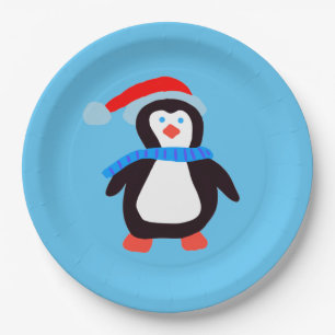 Classic Winter Penguin  Paper Plate