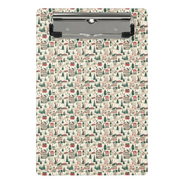 Classic Winter Village Festivities Mini Clipboard (Front)