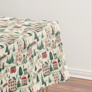 Classic Winter Village Festivities Tablecloth