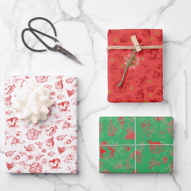 Classic Wizard of Oz Christmas - 3 colour combo! W Wrapping Paper Sheet (Front)