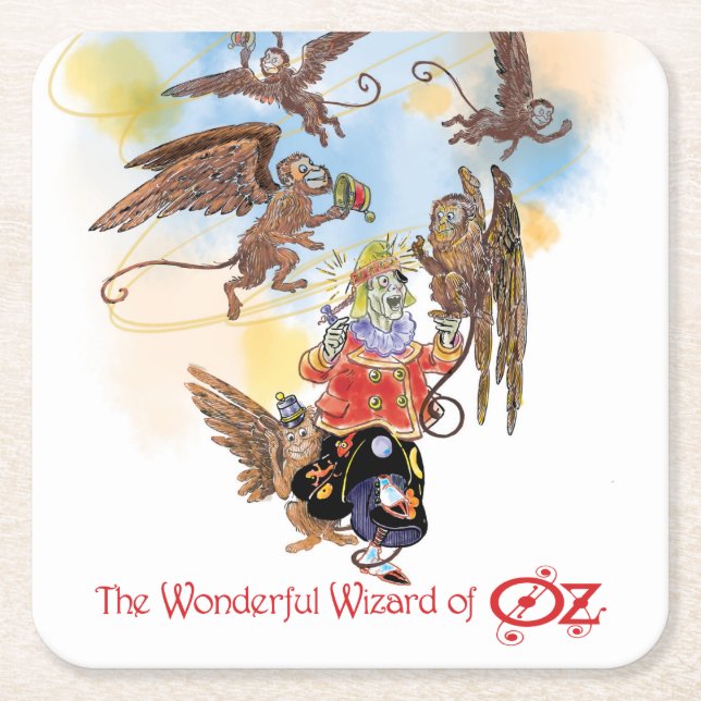 Classic Wizard of Oz No Rings on my table series!  Square Paper Coaster (Front)