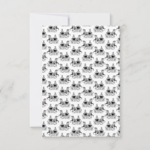 Classic Woman with Horse Carriage CUSTOM COLOR Thank You Card