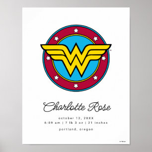 Classic Wonder Woman   New Baby Birth Stats Poster