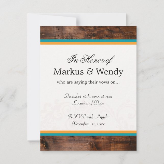 Classic Wood Trim Invitation (Front)