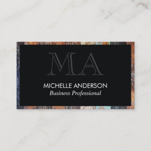 Classic Wood Trim   Monogram   Professional Business Card