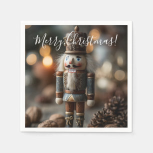 Classic Wooden Nutcracker Christmas Figurine Napkin