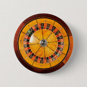 Classic Wooden Roulette Wheel Button