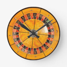 Classic Wooden Roulette Wheel Novelty  Clock
