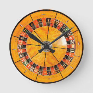 Classic Wooden Roulette Wheel Novelty Clock