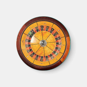 Classic Wooden Roulette Wheel Round Magnet