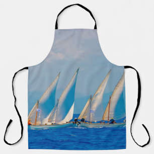 Classic wooden sailing boats in a race, Spetses i Apron