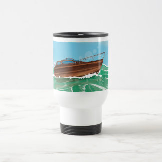 Classic Wooden Speedboat Travel Mug