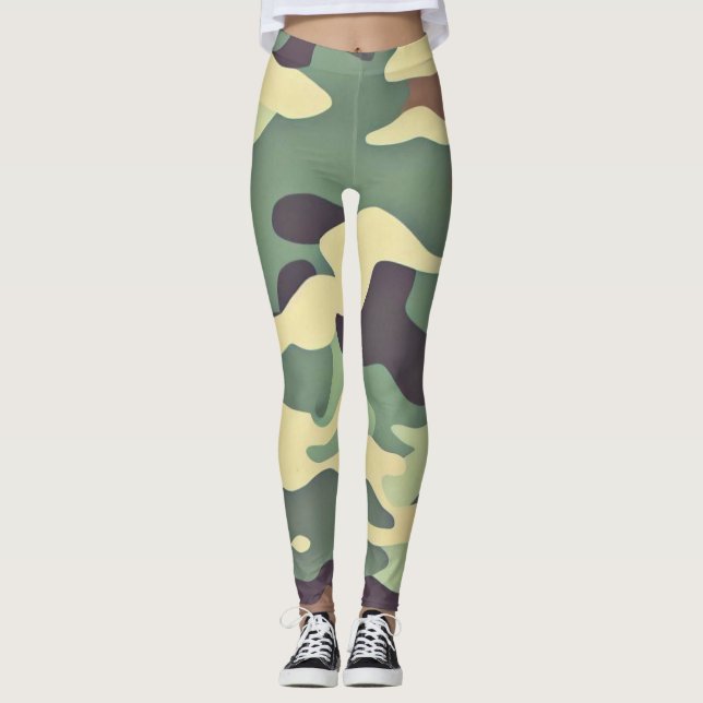 Classic Woodland Camouflage Leggings (Front)