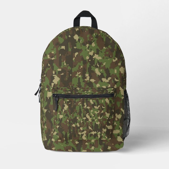 Classic Woodland Digital Camouflage Printed Backpack (Front)