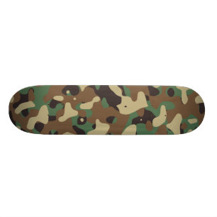 Classic Woodland Pattern Camo Skateboard
