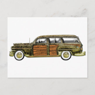Classic Woody Station wagon Postcard