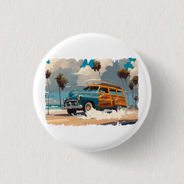 Classic Woody Wagon 3 Cm Round Badge (Front)