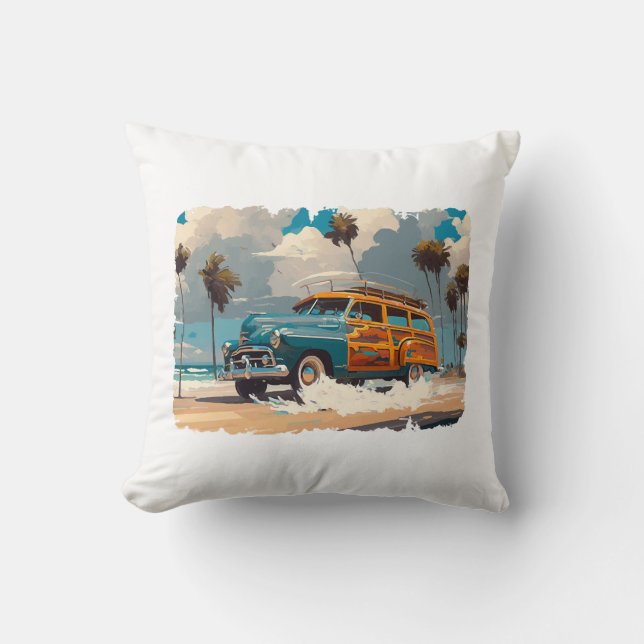Classic Woody Wagon Cushion (Front)