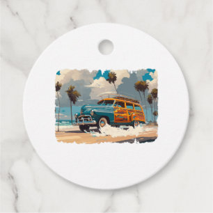 Classic Woody Wagon Favour Tags