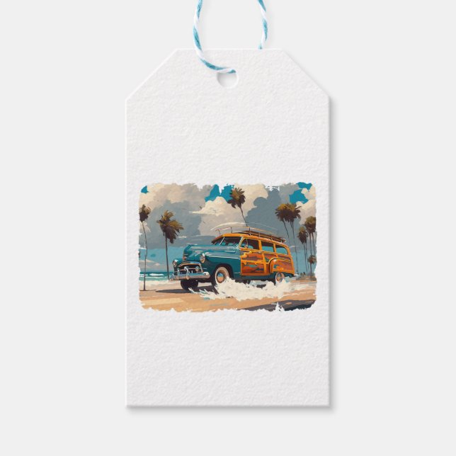 Classic Woody Wagon Gift Tags (Front)