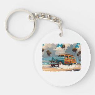 Classic Woody Wagon Key Ring