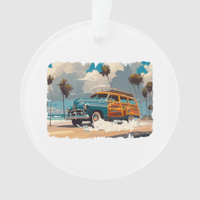 Classic Woody Wagon Ornament (Front)