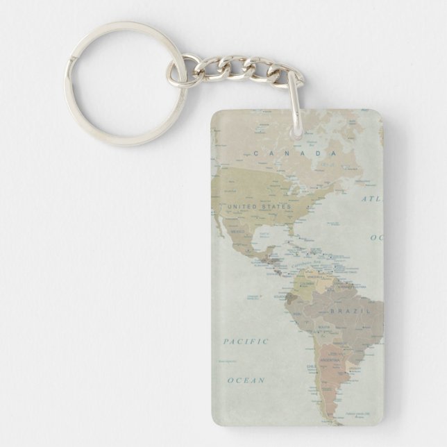 Classic World Map Keychain (Front)