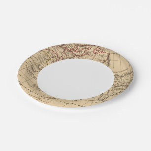 Classic World Map Paper Plate