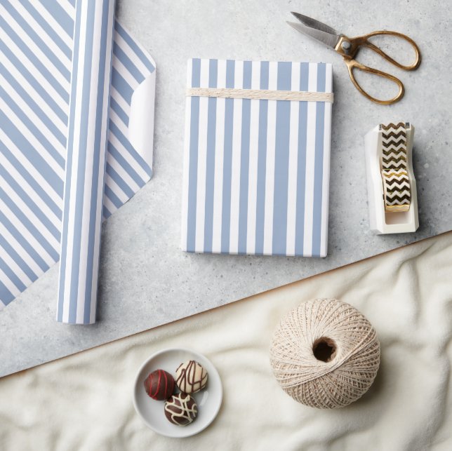 Classic Wrapping Paper Blue & White Stripe  (Crafts)
