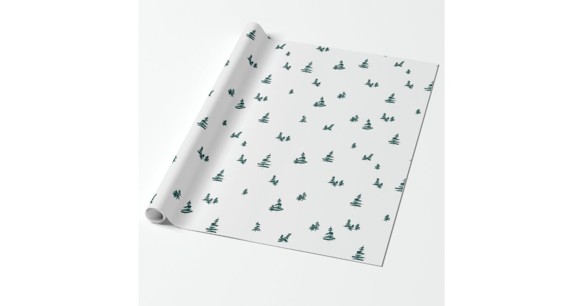 Classic Wrapping Paper Forest Green Pine Trees Zazzle