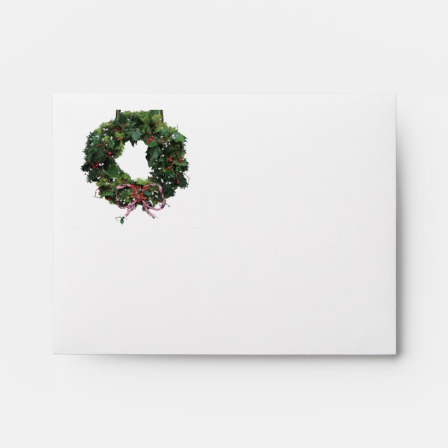 Classic wreath Christmas Letter Envelope (Front)