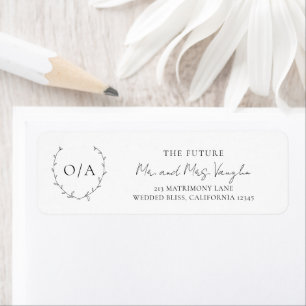 Classic Wreath Crest Monogram Elegant Wedding