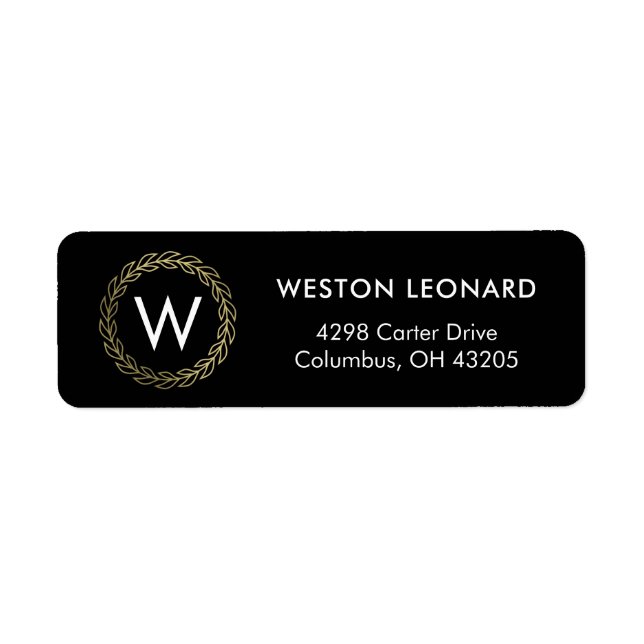Classic Wreath EDITABLE COLOR Graduation Label (Front)