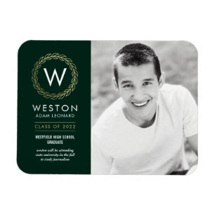 Classic Wreath EDITABLE COLOR Graduation Magnet