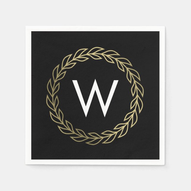 Classic Wreath EDITABLE COLOR Graduation Napkins (Front)