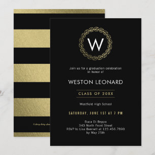 Classic Wreath EDITABLE COLOR Graduation Party Invitation