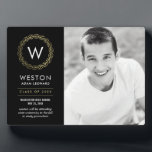 Classic Wreath EDITABLE COLOR Graduation Plaque<br><div class="desc">This plaque with easel makes a great keepsake to commemorate this special milestone. Design by © berryberrysweet . Visit our website at www.berryberrysweet.com for matching items and more design options!</div>