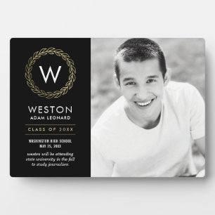 Classic Wreath EDITABLE COLOR Graduation Plaque